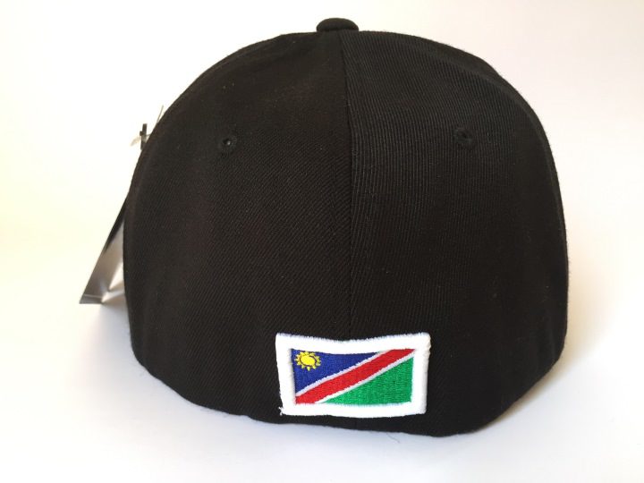 FFF0156 – Black Flat Peak Flexfit by !Na Caps in Namibia