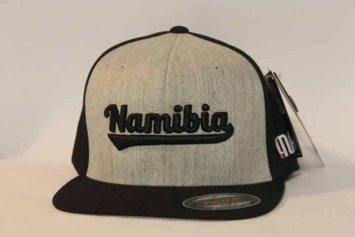 FFF20141 – Black/Heather Grey Flat Peak Flexfit by !Na Caps in Namibia