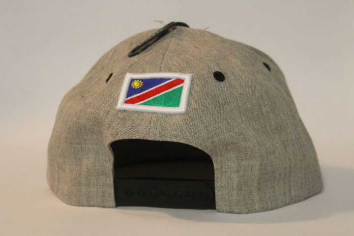 Heather Grey Black Flat Peak Snapback Namibian Flag