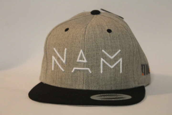 SB1463 - Heather Grey/Black Flat Peak Snapback